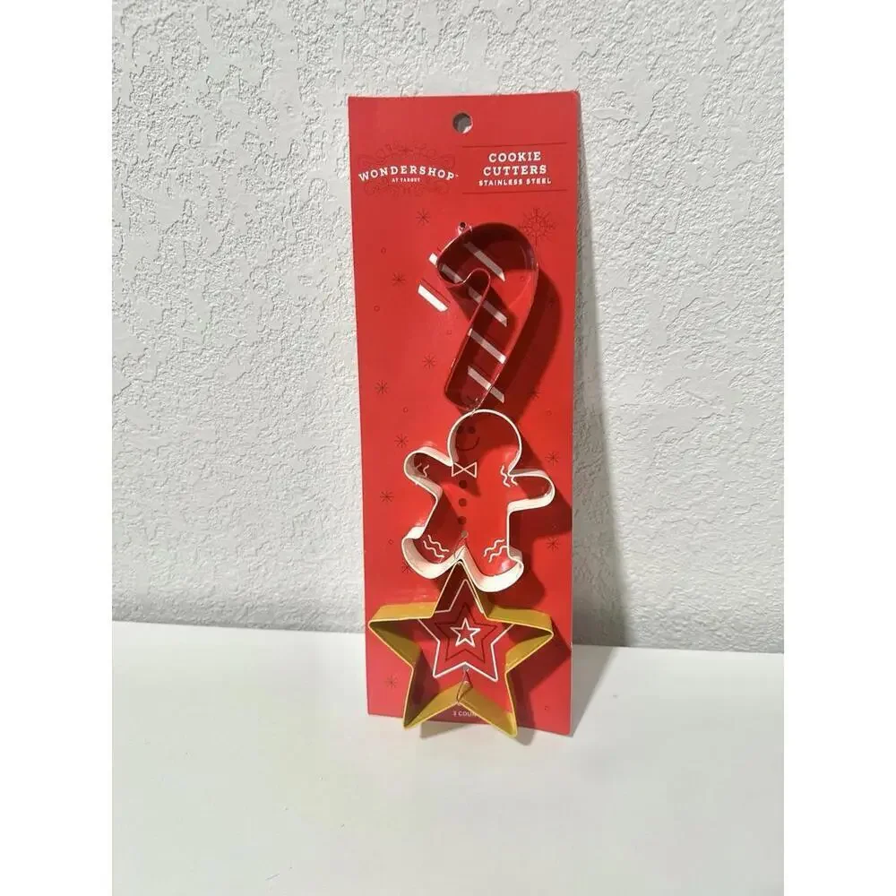 NEW Wondersshop Christmas Cookie Cutters Stainless Steel Holiday Theme  3 Count
